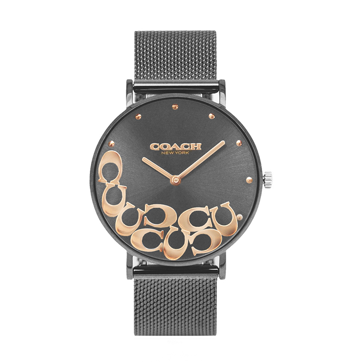 COACH | 經典時尚大C LOGO米蘭帶手錶 / 灰 14503825