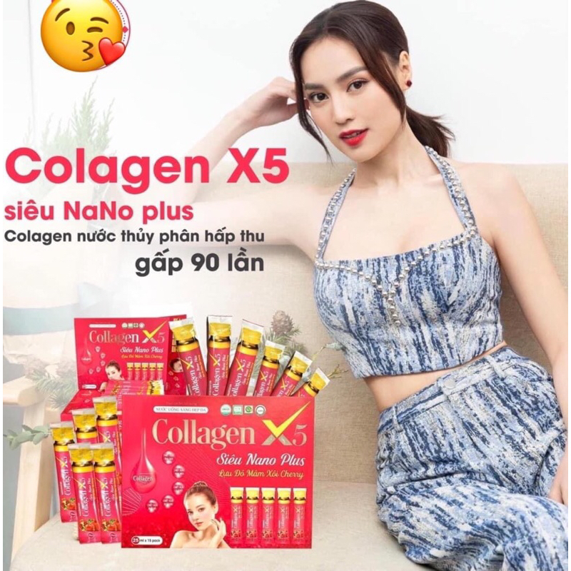 Collagen x5 siêu nano plus Hàm Lượng 1500mg Hấp Thụ Nhanh