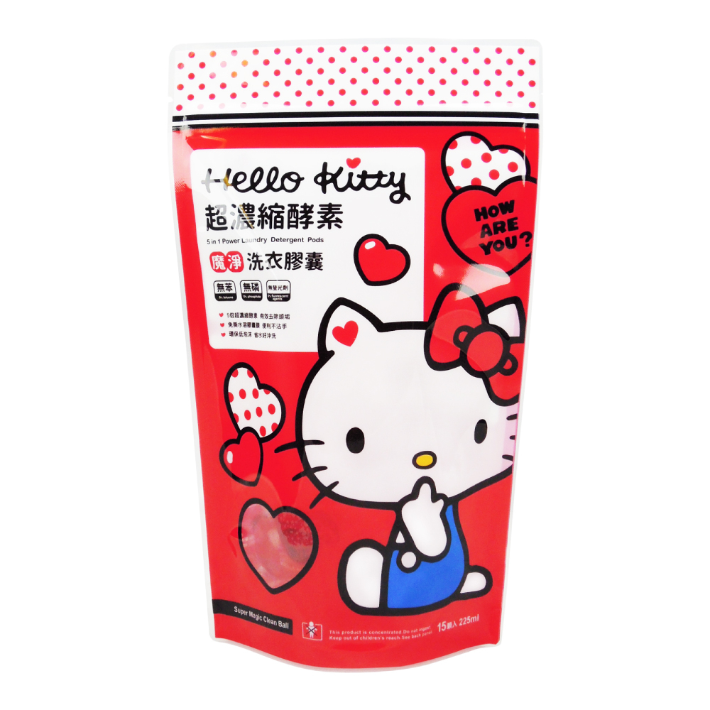 【Hello Kitty】紅愛心洗衣球15mlx15顆/包