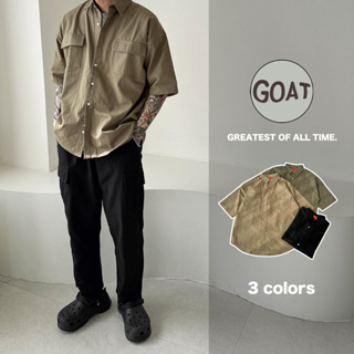 『GOAT』 韓國 口袋工裝襯衫 短袖口袋襯衫 短袖襯衫 工作襯衫 工裝短袖襯衫 軍裝襯衫