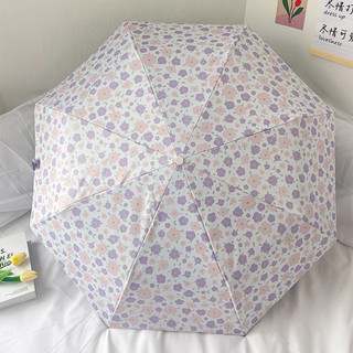 薰衣草紫碎花晴雨兩用黑膠自動傘(KDU-332/小紫花)