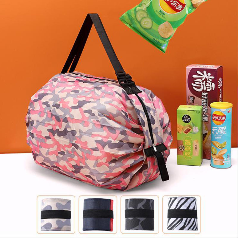 【點悅家】日系摺疊魔術購物袋 防水購物袋 大容量手提袋 肩揹 便攜手提袋 買菜 超市 收納包袋B01