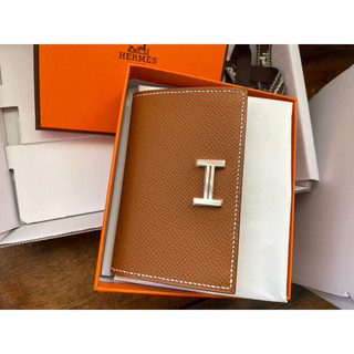 [售出］Hermès mini Béarn Wallet 愛馬仕金棕銀釦零錢卡包