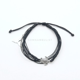 Somnambulist 海龜+鯨魚尾黑色防水造型手環 手鍊 編織 環保 帥氣 個性 衝浪 防水 情侶手環 環保