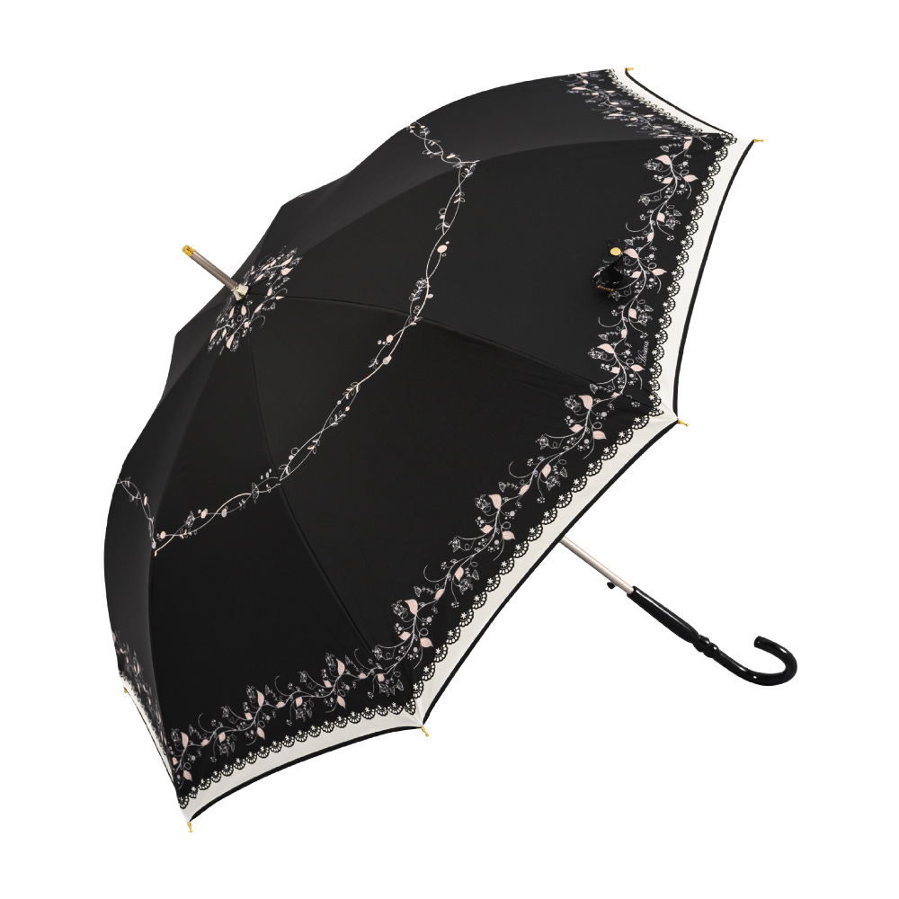 【Hoswa雨洋傘】和風雅緻自動直傘 台灣MIT福懋彩膠降溫傘布 全遮光抗UV 台灣品牌文創設計款&lt;日本風現貨黑&gt;