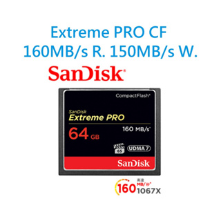 SanDisk Extreme Pro CF記憶卡 64G 64GB 160MB/S Compact Flash
