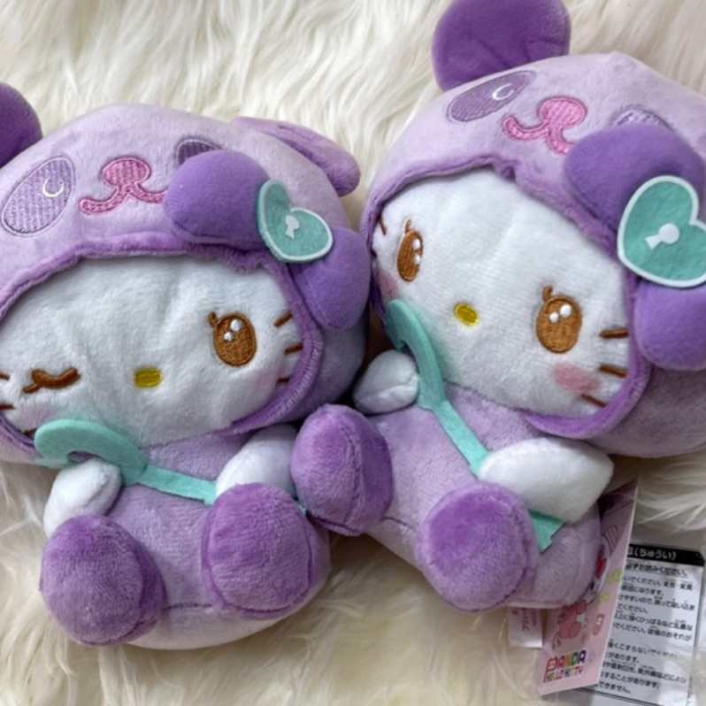 日本進口Hello Kitty北海道限定紫色變身熊系列雙娃娃不拆賣