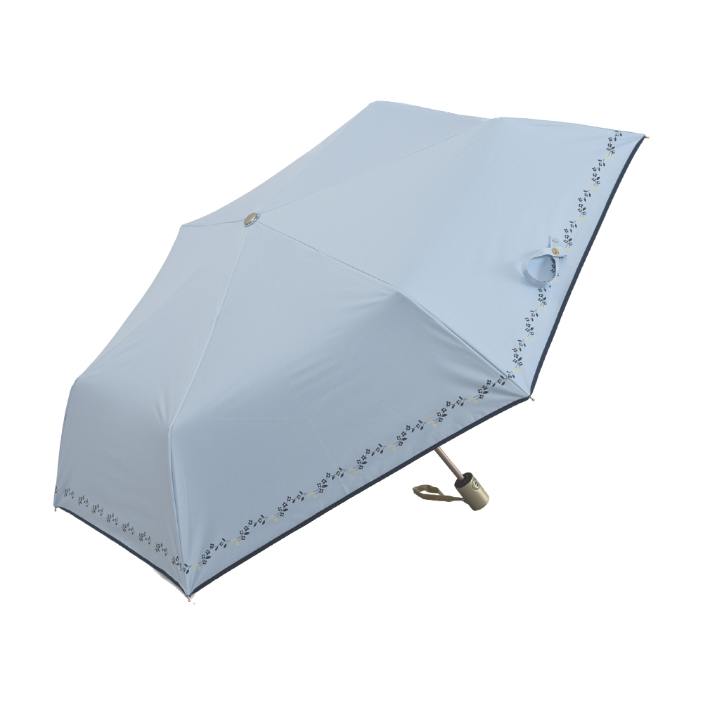 【Hoswa雨洋傘】和風月草省力自動傘 折疊傘 雨傘 陽傘 抗UV 降溫5~10° 台灣雨傘品牌/非 反向傘-水藍現貨