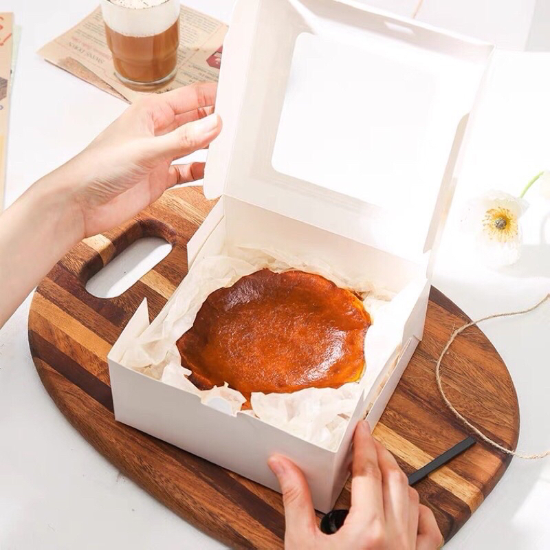 台灣製厚磅4寸6寸巴斯克乳酪蛋糕盒 質感包裝盒 蛋糕盒 巴斯克蛋糕 六寸蛋糕盒