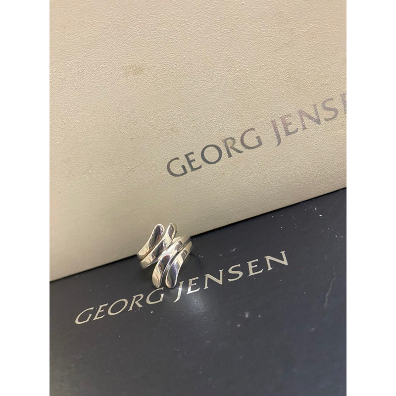 Georg Jensen喬治傑生#A10丹麥製 絕版雙環銀戒