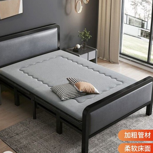 床架折疊床單人1米2家用簡易午睡加床成人出租房結實耐用加固雙人鐵床
