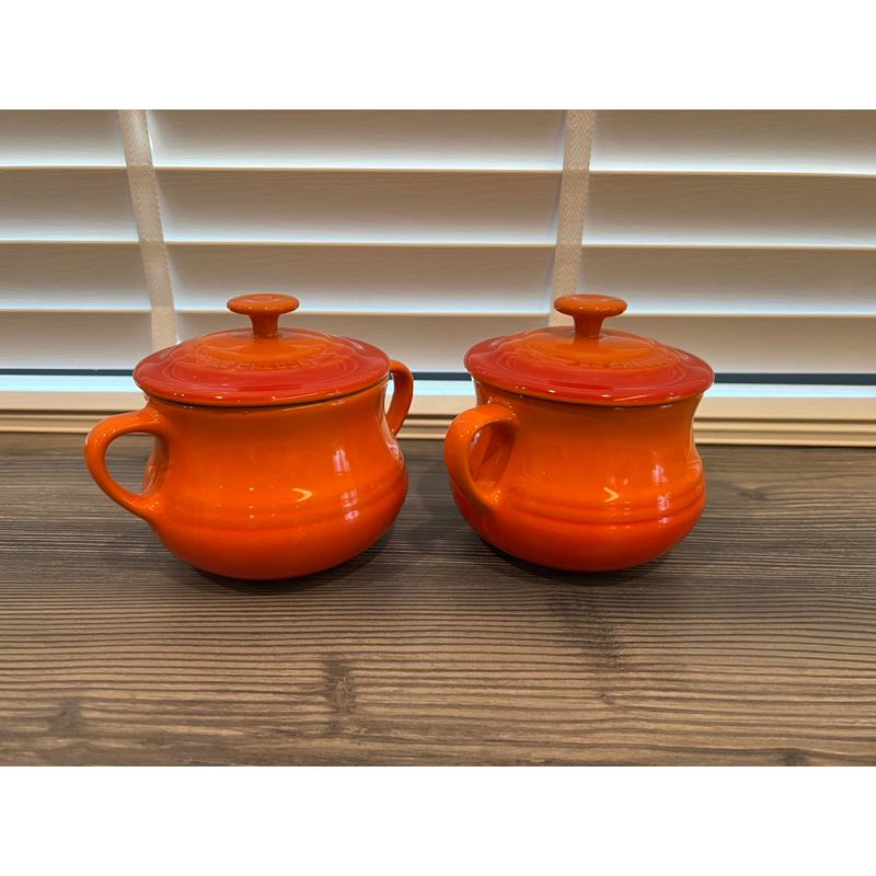 Le Creuset 陶瓷 湯汁壺 火焰橘 一組二個