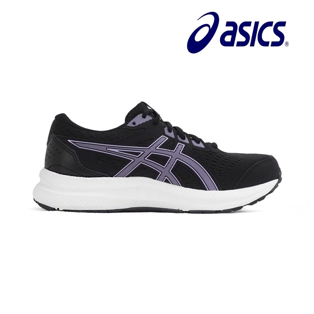 棒球世界全新ASICS 亞瑟士GEL-CONTEND 8 D女慢跑鞋寬楦黑x紫支撐耐用佳特價1012B561-001