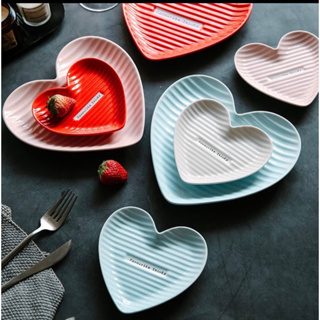 批發創意愛心桃心型陶瓷盤情侶盤蛋糕盤甜品盤水果盤家用乾果盤碟