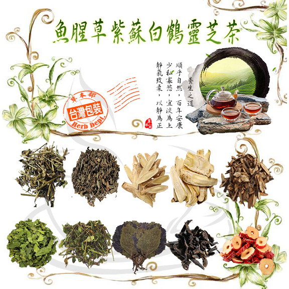 魚腥草紫蘇白鶴靈芝茶 白鶴靈芝 薄荷 魚腥草 紫蘇 黃耆 桂枝 桑葉 紅棗 桔梗 陳皮【買五袋送一袋/蝦皮代開電子發票】