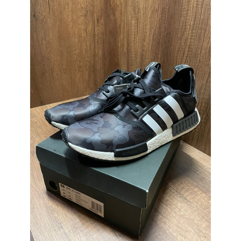 BAPE X ADIDAS NMD R1 聯名鞋 黑迷彩 US11.5 全新現貨一雙