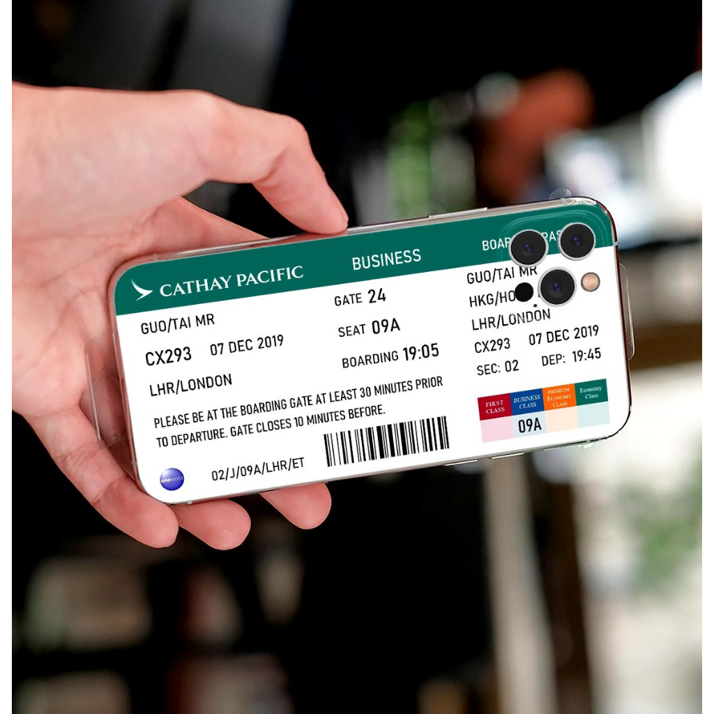 國泰航空CX登機證機票手機殼定制客製化手機殼蘋果三星OPPO小米紅米vivo華碩Sony
