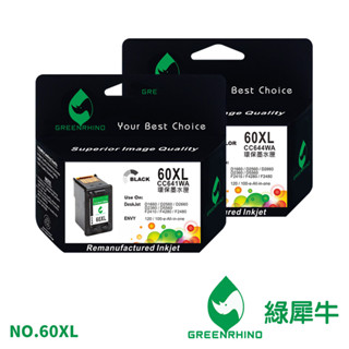 綠犀牛 for HP NO.60XL HP60XL 60XL CC641WA CC644WA 環保墨水 副廠 墨水匣