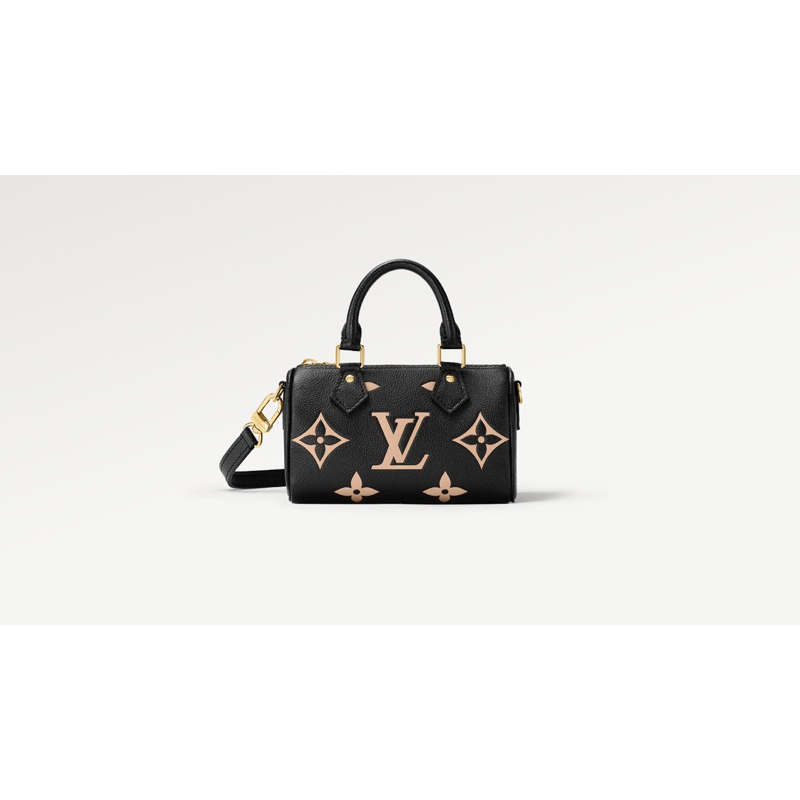 Louis Vuitton lv Nano speedy 黑色 奶茶色