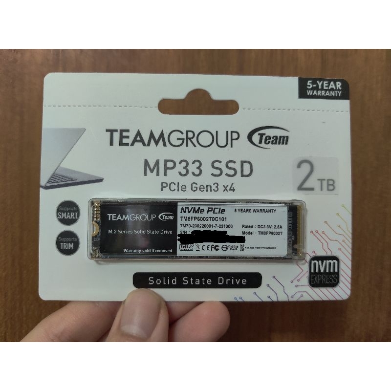 Team 十銓 MP33 2TB M.2 PCIe SSD 固態硬碟