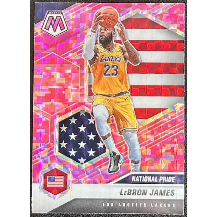 NBA 球員卡 LeBron James 2020-21 Mosaic Mosaic Pink Camo 國旗 粉亮