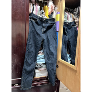 彈性直筒 顯瘦伸縮牛仔褲 深藍 藍黑 直筒牛仔褲 鬆緊帶牛仔褲 二手