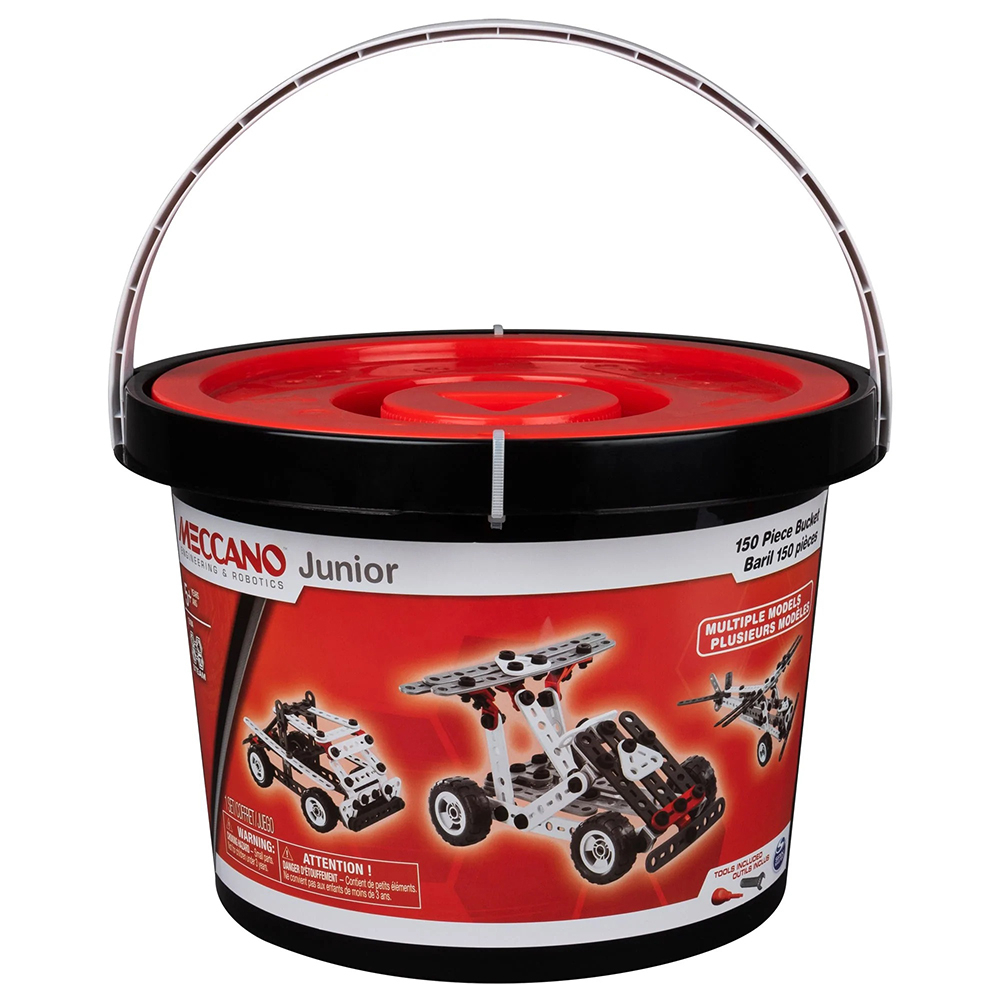 【Meccano 麥卡諾】小麥卡諾10合1模型150片積木桶 Junior (STEAM教育玩具-探索真正的工程世界)