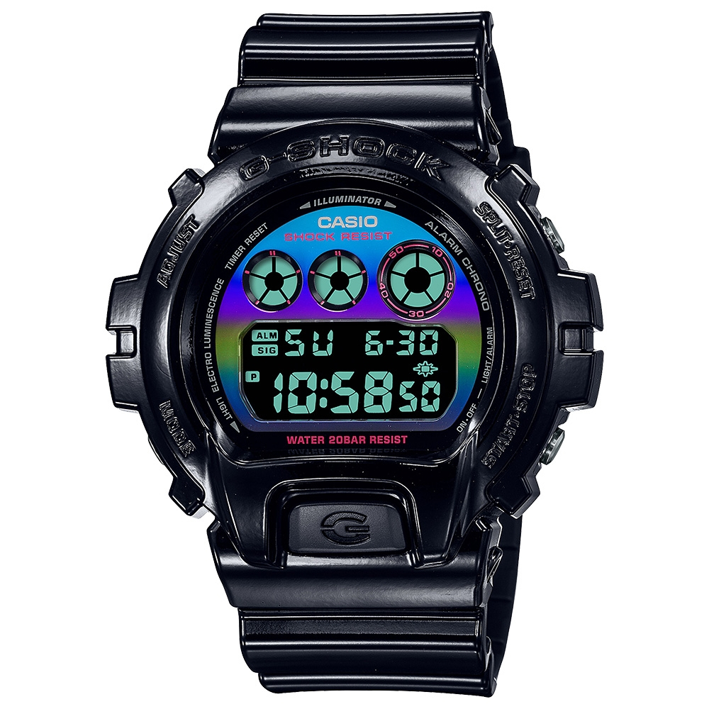 CASIO 卡西歐 G-SHOCK AI 探索虛擬彩虹系列電子錶 DW-6900RGB-1