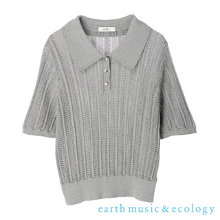 earth music&ecology 鏤空短袖針織POLO衫(1M23L2C0100)