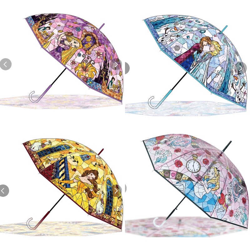 日本迪士尼透明彩繪玻璃纖維晴雨傘