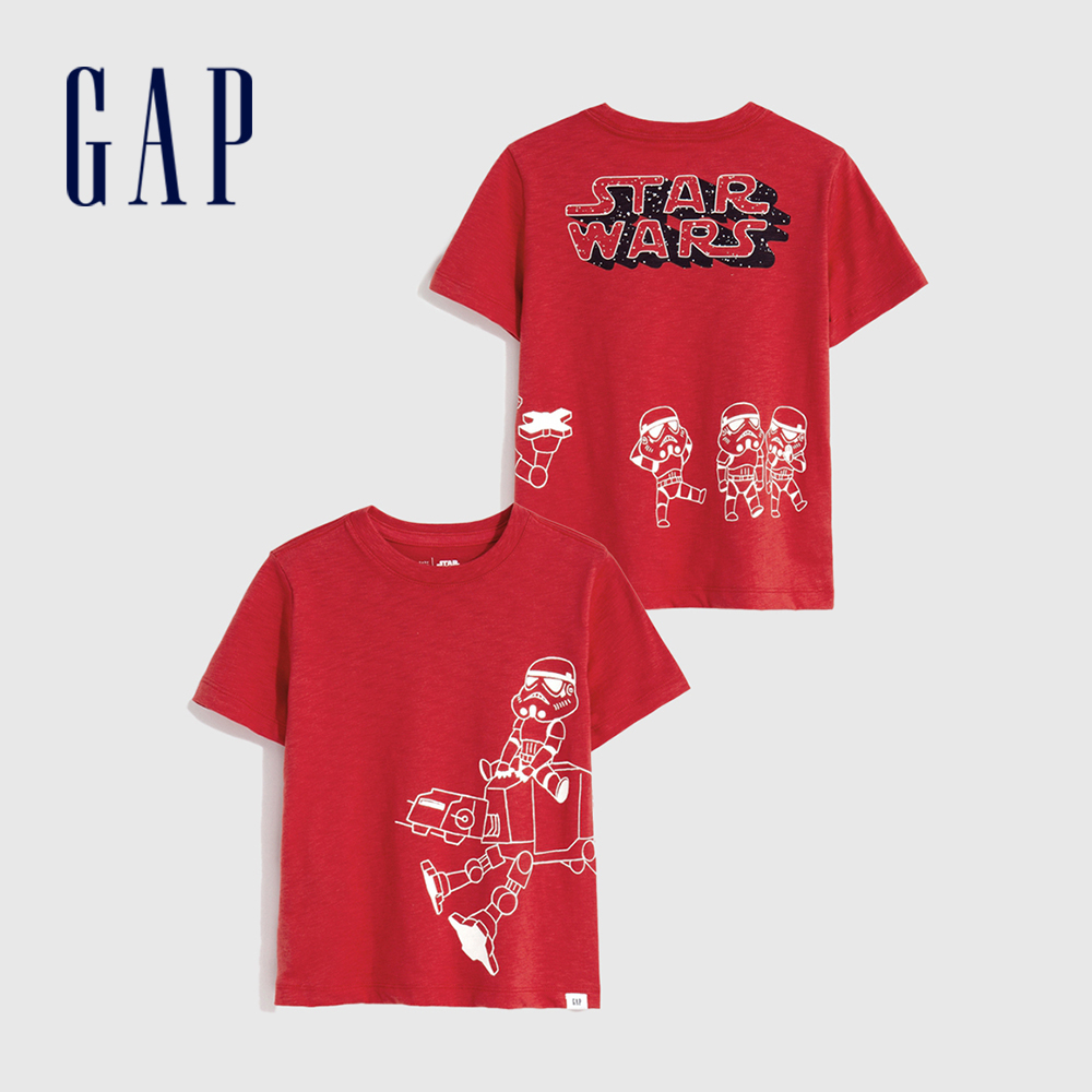 Gap 男幼童裝 Gap x Star Wars星際大戰聯名 印花圓領短袖T恤-紅色(595293)