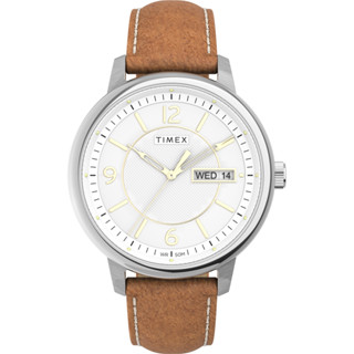 【TIMEX】天美時 風格系列 日期星期顯示 細緻紳士手錶 (銀x白 TXTW2V28900)