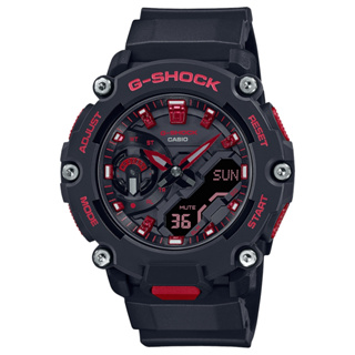 ∣聊聊可議∣CASIO 卡西歐 G-SHOCK 火焰紅黑雙顯手錶 GA-2200BNR-1A