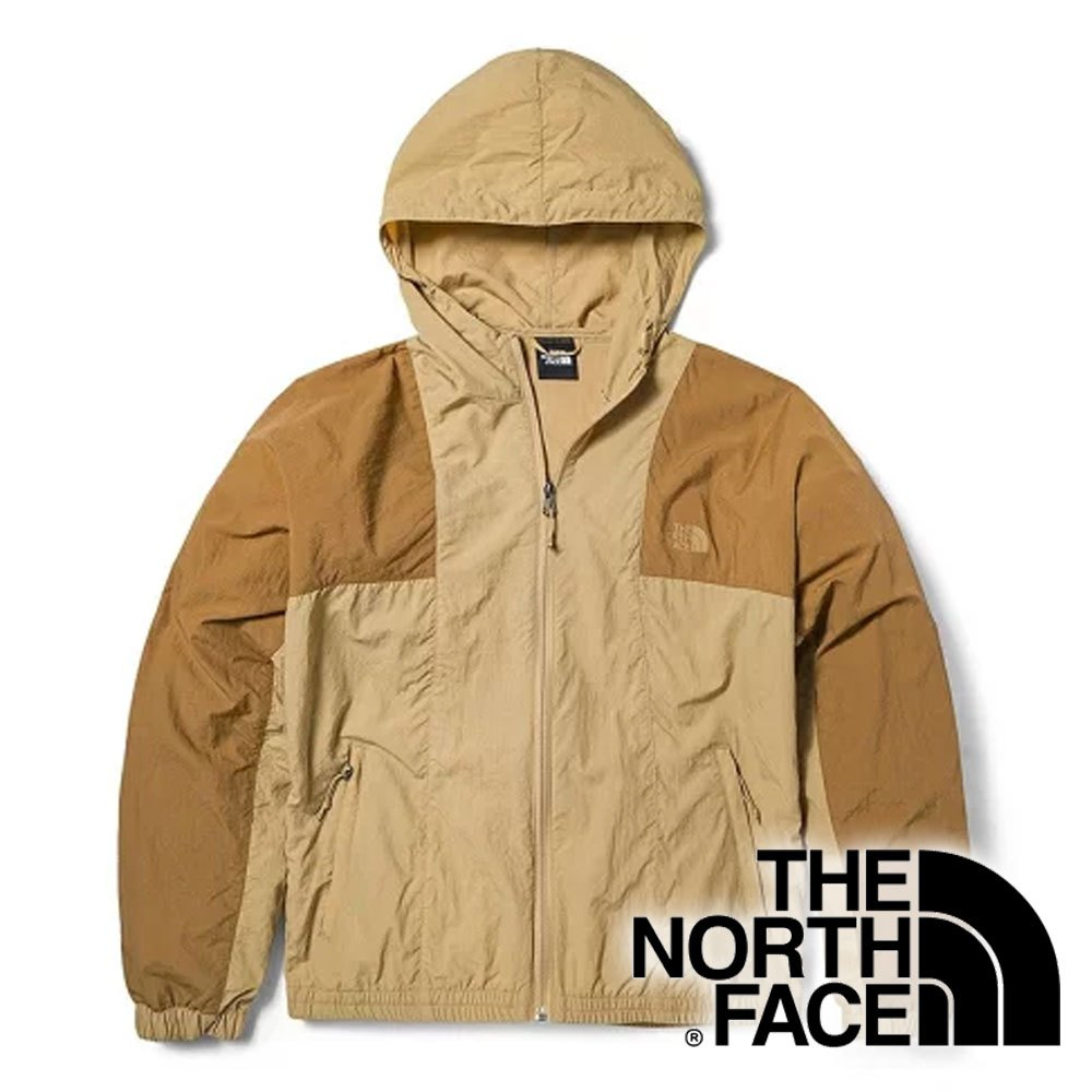 【THE NORTH FACE 美國】女短版防風連帽外套 『卡其/布朗棕』NF0A5JXI