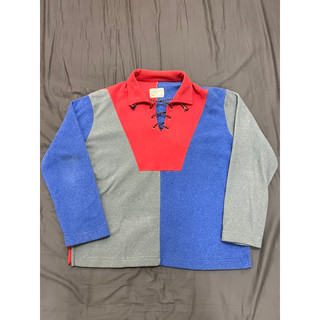 OVKLAB 嬉皮拼接撞色大學T 戶外保暖 Fleece Pullover