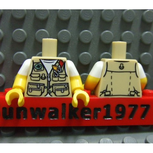 【積木2010】#114 樂高 LEGO 釣魚 背心 上半身 / 人偶 身體 (21310)