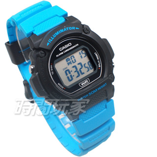 W-219H-2A2 原價840 卡西歐 CASIO 復古風格 圓型錶殼設計 電子錶 亮藍色 橡膠 男錶【時間玩家】