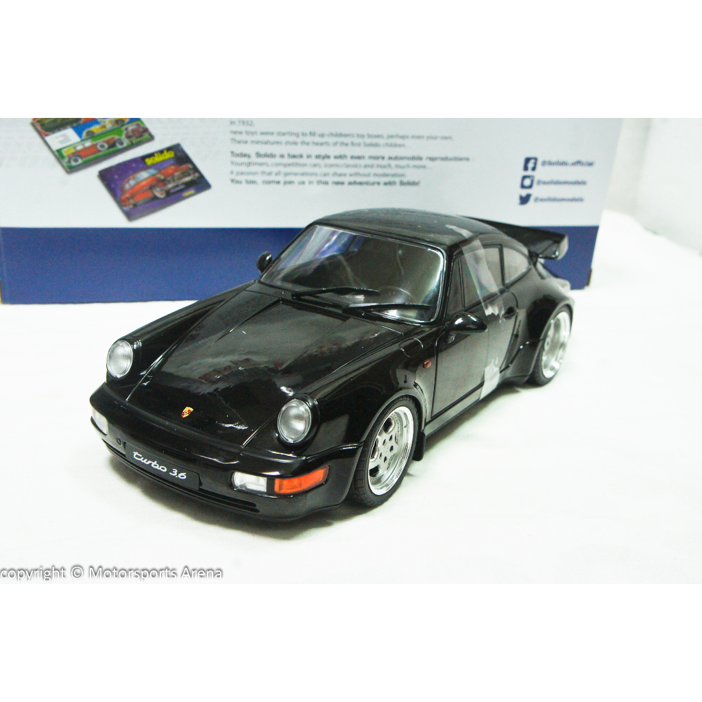 【現貨特價】1:18 Solido Porsche 911 Turbo 964 1990 黑色 ※合金可開※