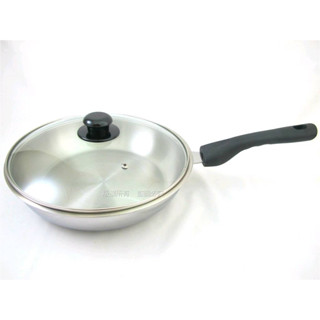 IH 電磁爐 臺灣製 潔豹 華麗 #316不銹鋼複合金 28cm 30cm 不銹鋼 平底鍋 玻璃鍋蓋 無鉚釘設計
