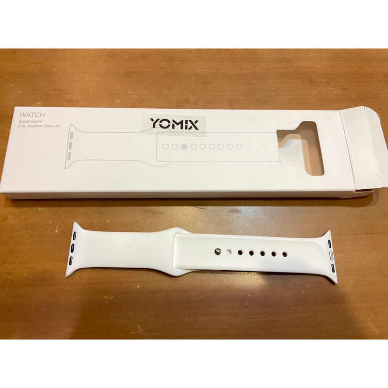 【YOMIX 優迷】Apple Watch 40mm運動型矽膠錶帶-白色