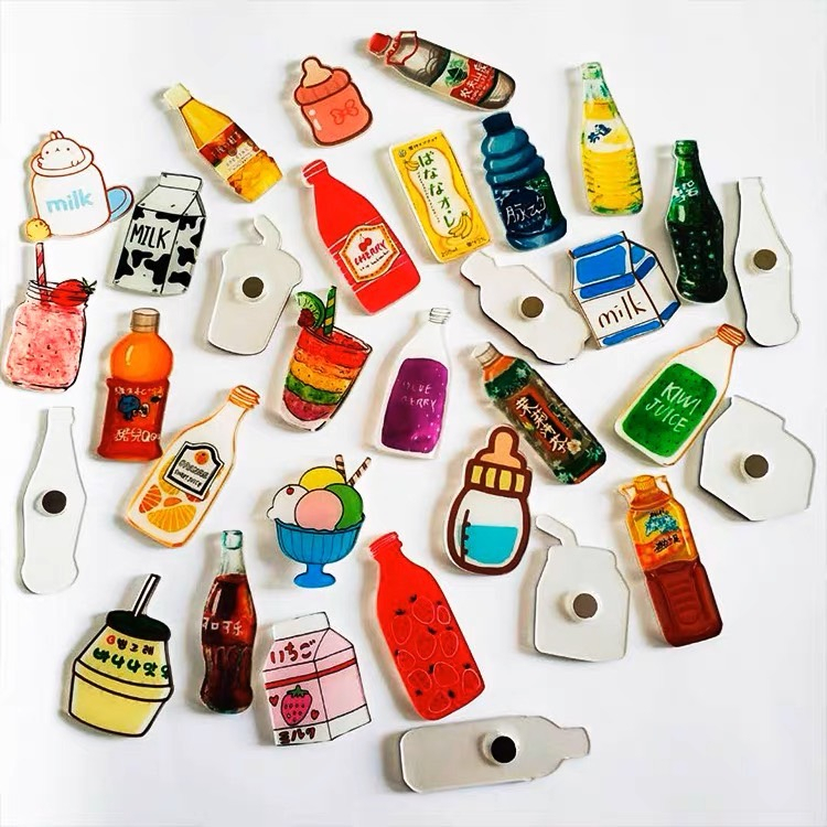『顏色隨機』磁力貼磁吸貼磁貼迷你飲料冰箱貼創意仿真食物卡通可愛居家白板裝飾貼(單入/@777-21196)