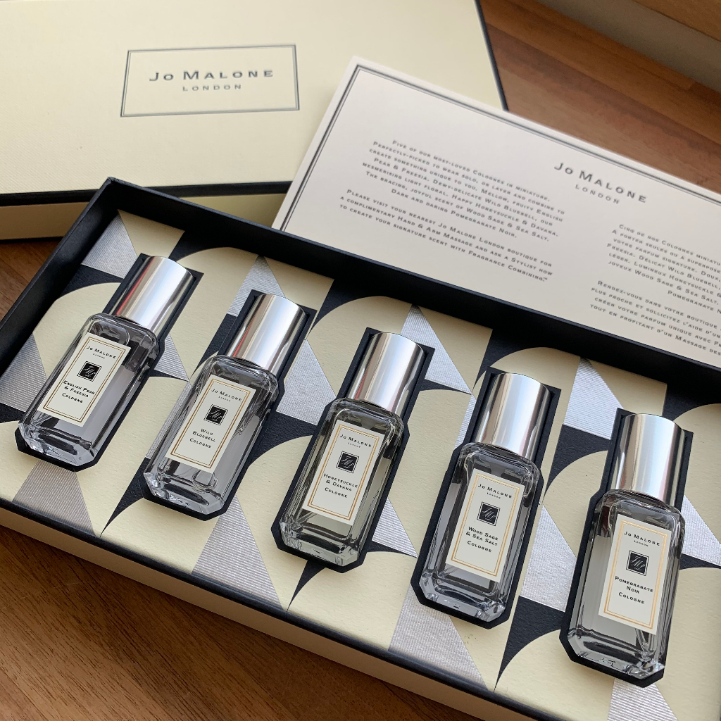 【Jo Malone】9ml 5入 香水禮盒 小香禮盒 黑石榴 藍風鈴 英國梨 小蒼蘭 鼠尾草 海鹽 忍冬 印蒿