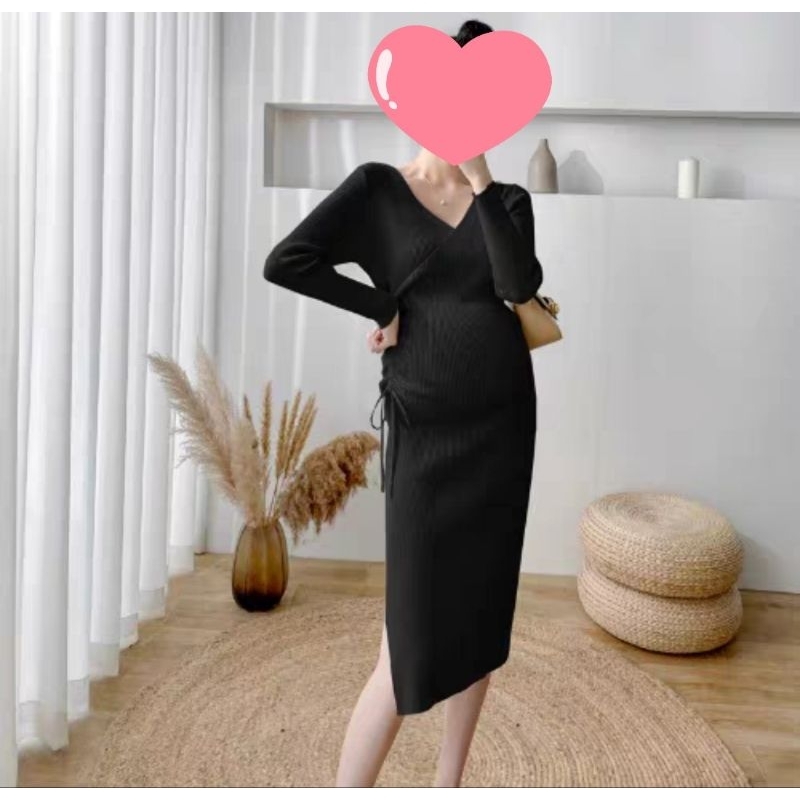 【出租】NO171氣質黑抽繩孕婦造型服🌟🌟孕婦寫真服