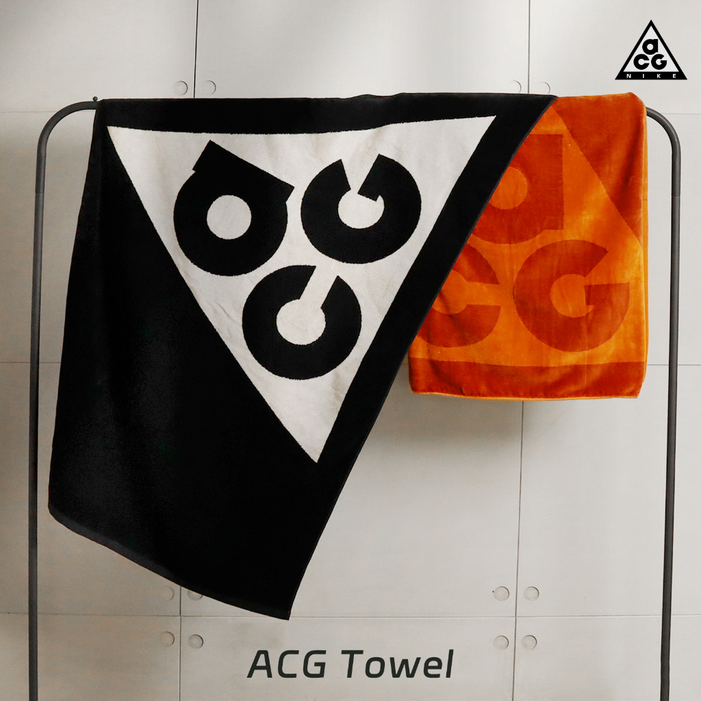 Nike ACG Towel 大毛巾 浴巾 雙面 大Logo 黑白 橘紅 純棉 145x80 cm【ACS】
