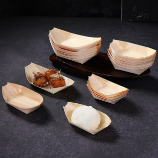 【知久道具屋】木皮船 船形盛器 木船 木皮容器 日本料理 日式 50片/包