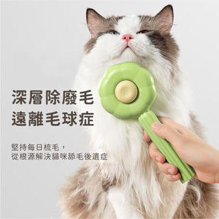 【踏日】台灣現貨 多色 貓狗通用 寵物梳毛刷 一按除毛 寵物梳毛 貓梳子 寵物針梳 除毛刷 C0103003