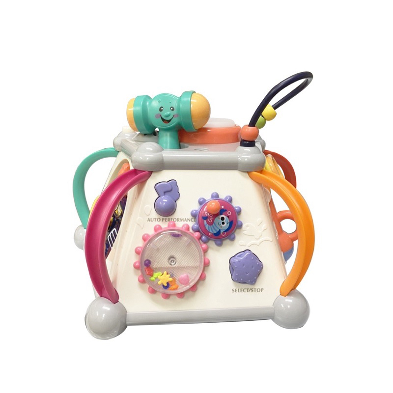 【二手】幼兒感統玩具 15合一 6面音樂盒 益智小屋/音樂/燈光/繞珠/擴音麥克風