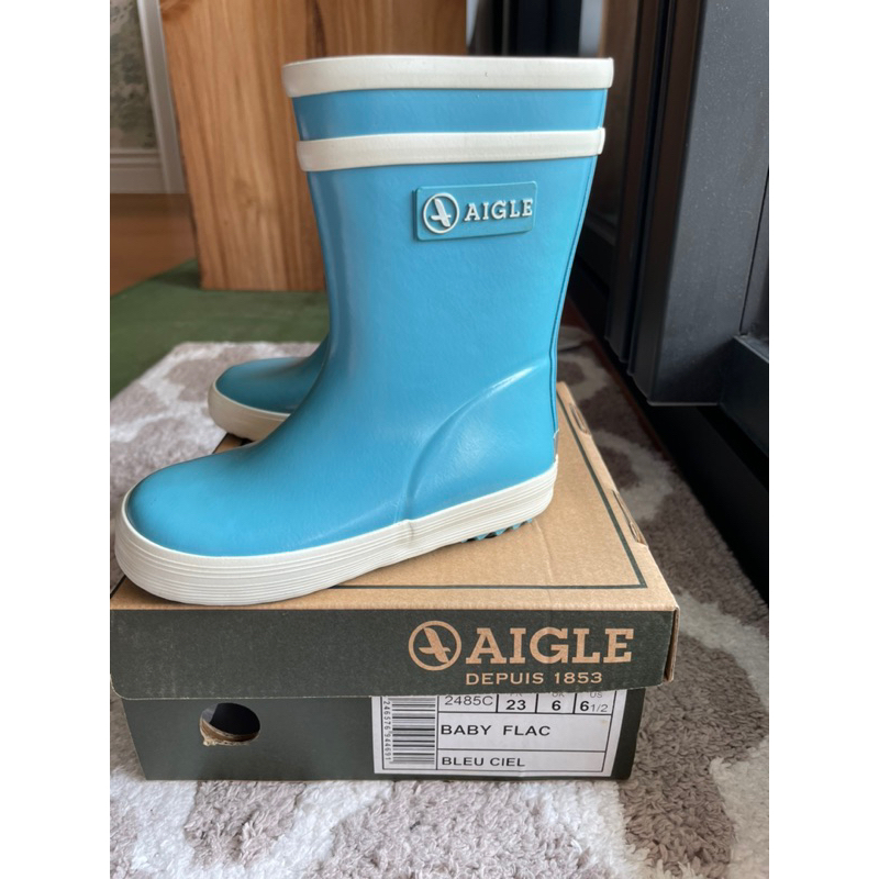 Aigle 淺藍兒童雨鞋 1.5-2.5歲 6.5US/16.2cm