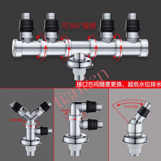 洗衣機排水管地漏接頭 三通 下水管道專用 防臭 防溢 雙頭 多路 二合一 排水轉接頭 三通 地漏 排水管 排水接頭 防溢