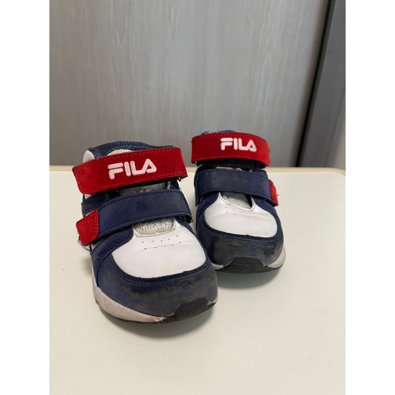 FILA 白X紅X藍 皮質高筒黏帶矯正鞋【足弓支撐鞋墊，固定腳型，舒適】